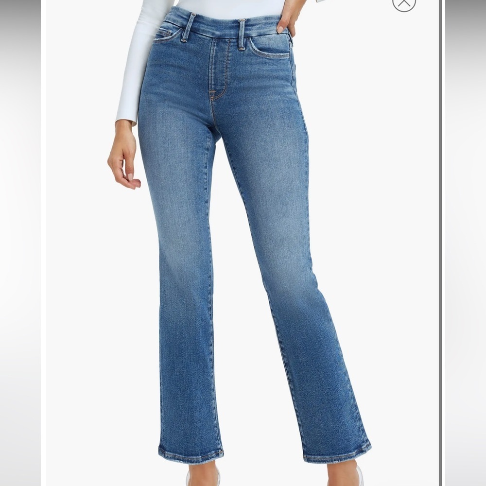 Good American Pull-On Straight Leg Jeans Size 4 Indigo491 EUC J0317